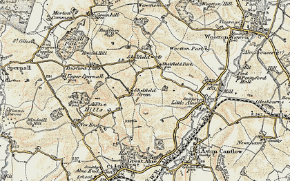 Old map of Shelfield Green in 1899-1902