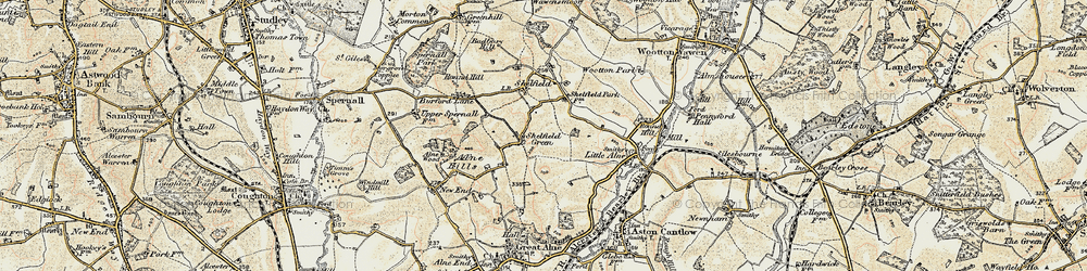 Old map of Shelfield Green in 1899-1902