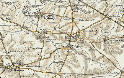 Old map of Shelford in 1901-1902