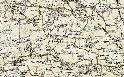 Old map of Shelland in 1899-1901