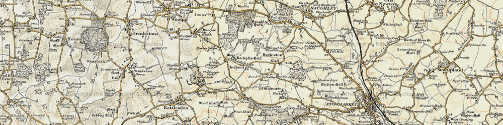 Old map of Shelland in 1899-1901