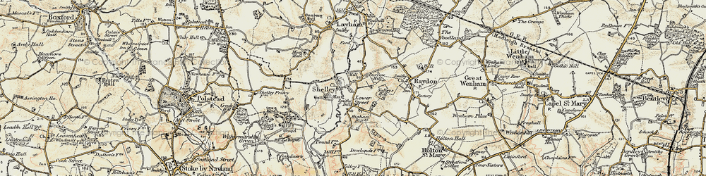 Old map of Shelley in 1898-1901
