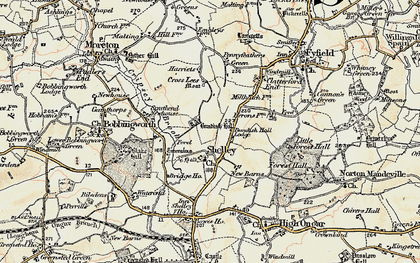 Old map of Shelley in 1898