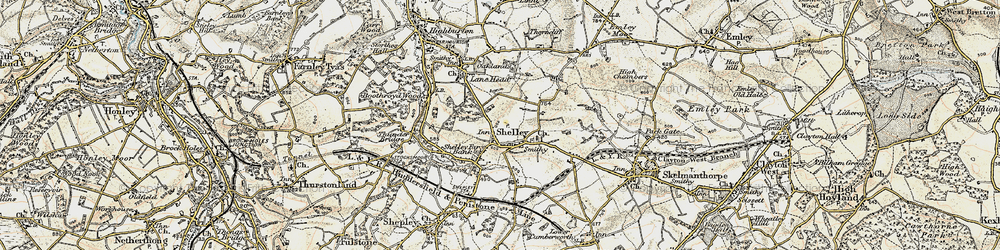Old map of Shelley in 1903