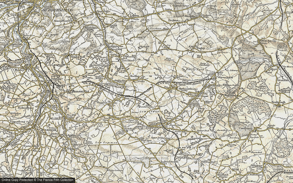Old Map of Shelley Woodhouse, 1903 in 1903