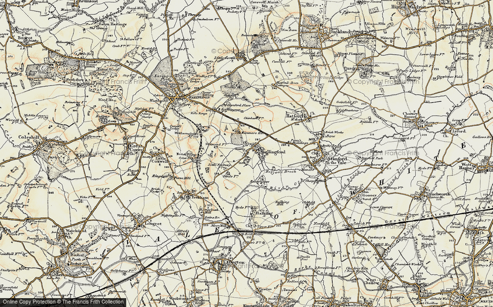 Old Map of Shellingford, 1897-1899 in 1897-1899