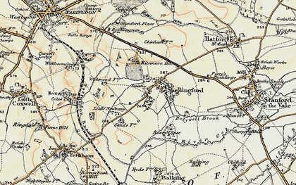 Old map of Shellingford in 1897-1899