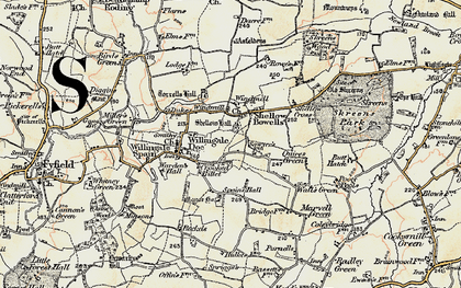 Old map of Shellow Bowells in 1898