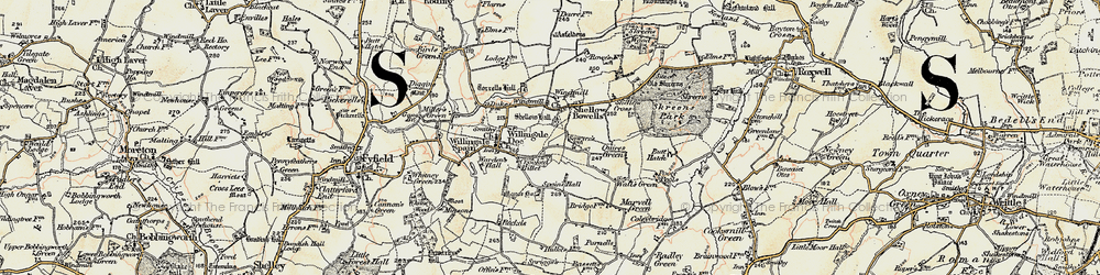 Old map of Shellow Bowells in 1898