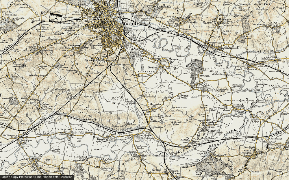 Old Map of Shelton Lock, 1902-1903 in 1902-1903