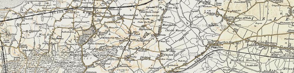 Old map of Shelvingford in 1898-1899