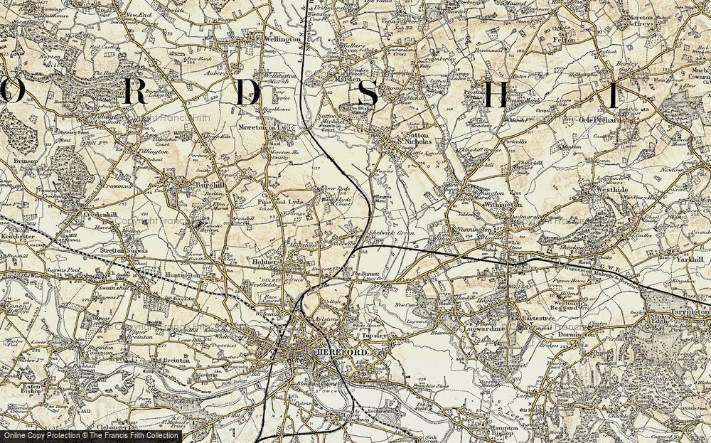 Old Map of Historic Map covering Burcott, The in 1899-1901