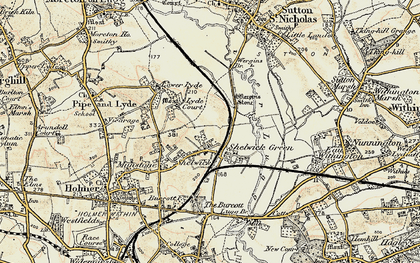 Old map of Shelwick in 1899-1901