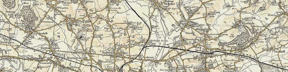 Old map of Shelwick in 1899-1901