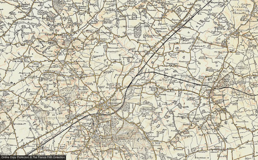 Old Map of Shenfield, 1898 in 1898