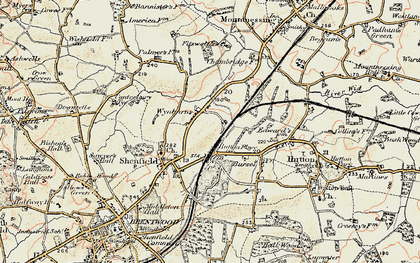 Old map of Shenfield in 1898