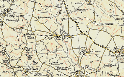 Old map of Shenington in 1898-1901