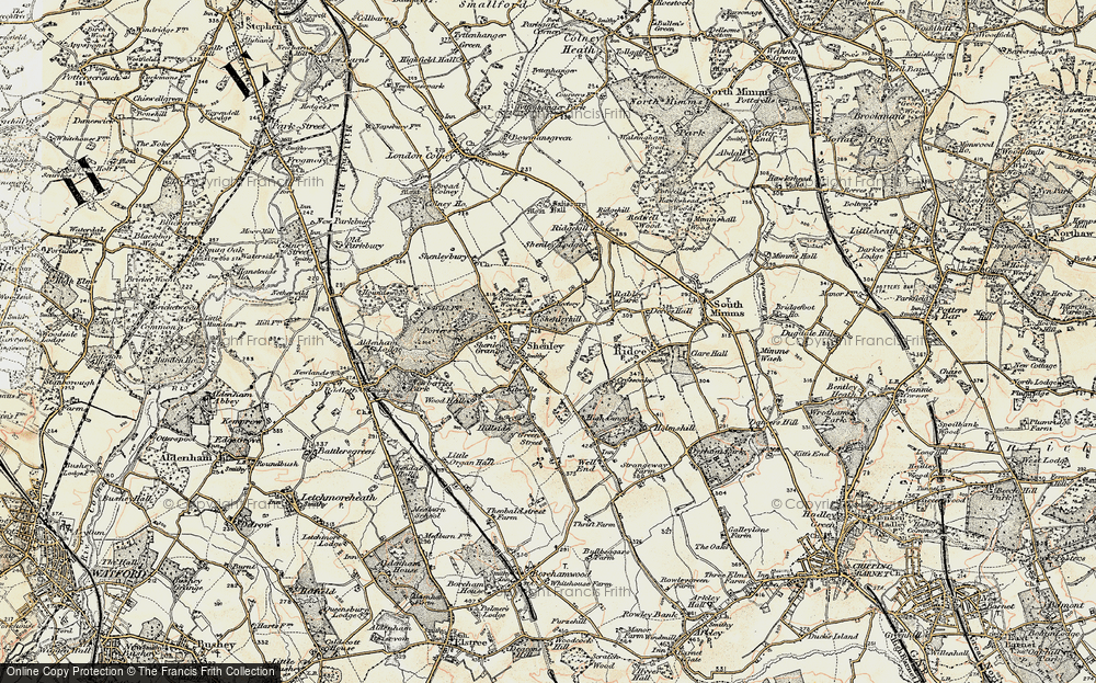 Old Map of Shenley, 1897-1898 in 1897-1898