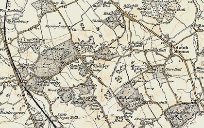 Old map of Shenley in 1897-1898