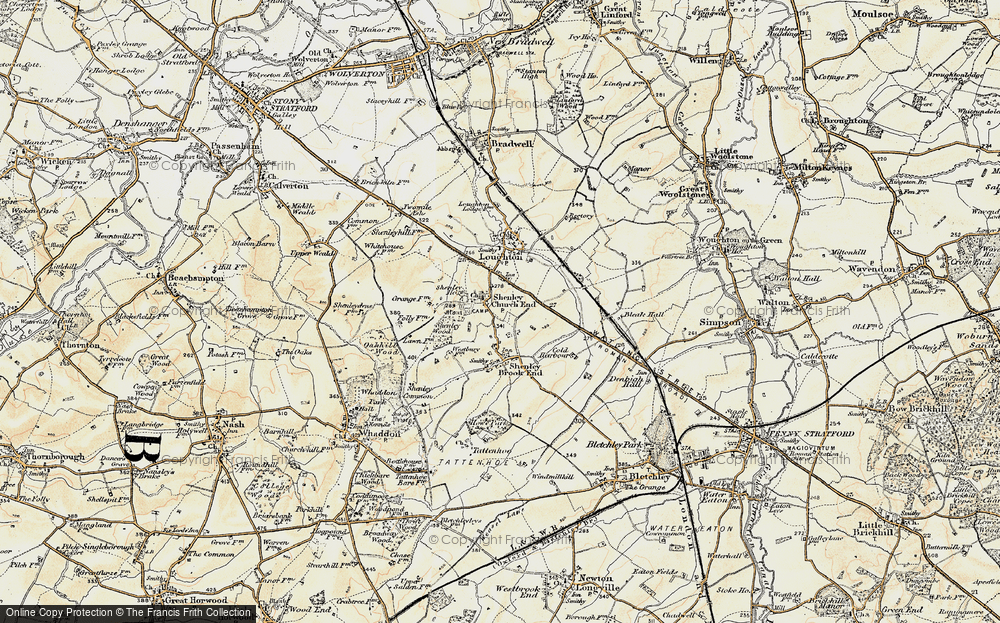 Old Map of Shenley Church End, 1898-1901 in 1898-1901