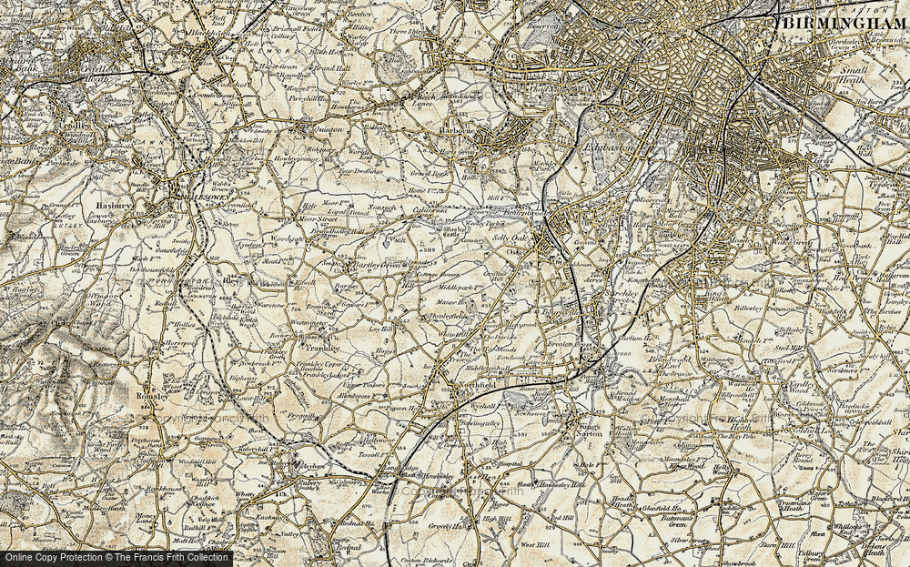Old Map of Shenley Fields, 1901-1902 in 1901-1902