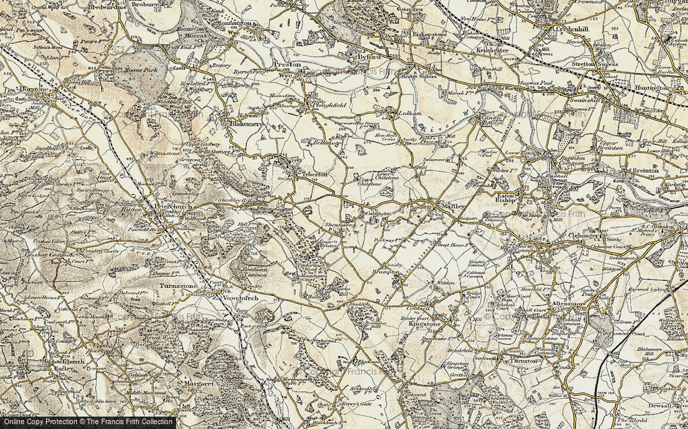 Old Map of Historic Map covering Chilstone in 1900-1901