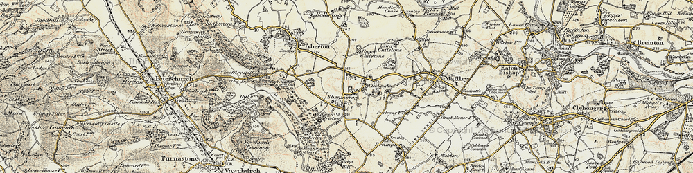 Old map of Batchy Hill in 1900-1901