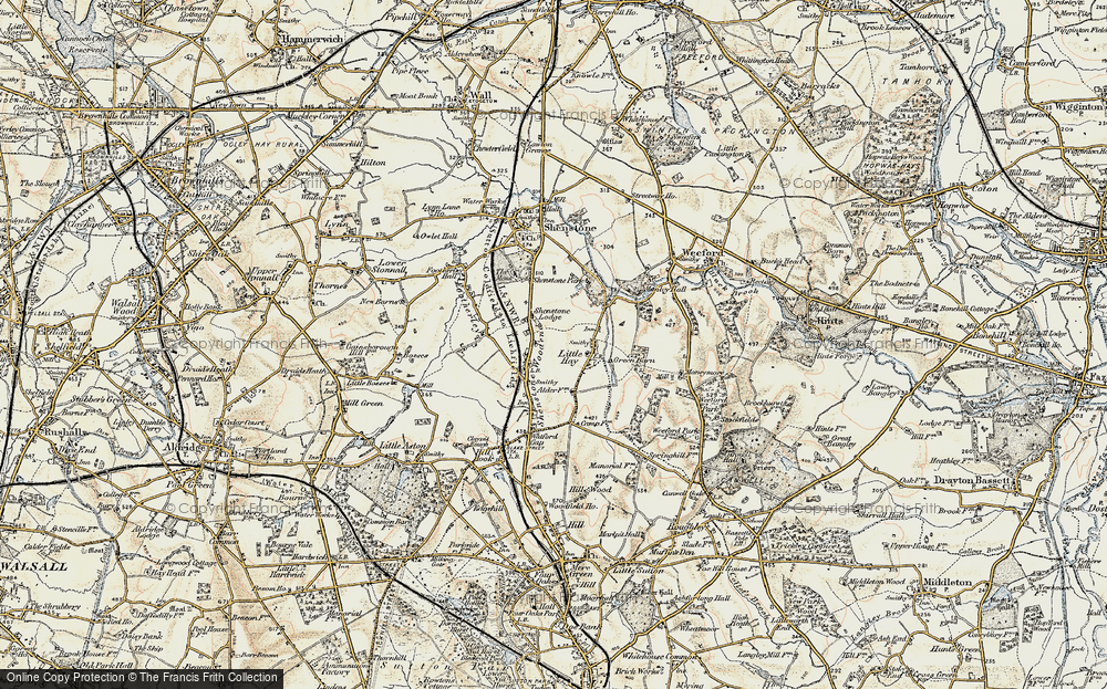 Old Map of Historic Map covering Shenstone Lodge School in 1901-1902