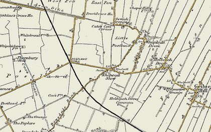 Old map of Shepeau Stow in 1901-1902