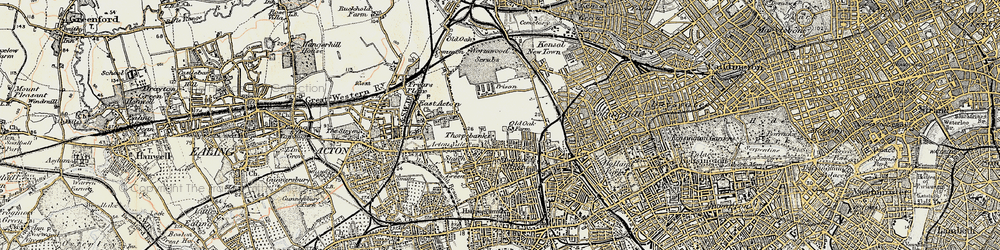 Old map of Shepherd's Bush in 1897-1909