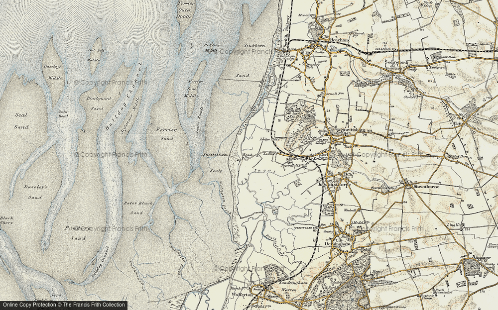 Old Map of Historic Map covering Wolferton Creek in 1901-1902
