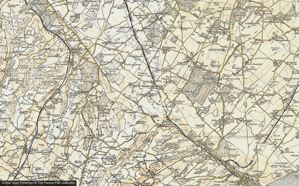 Old Map of Shepherdswell, 1898-1899 in 1898-1899