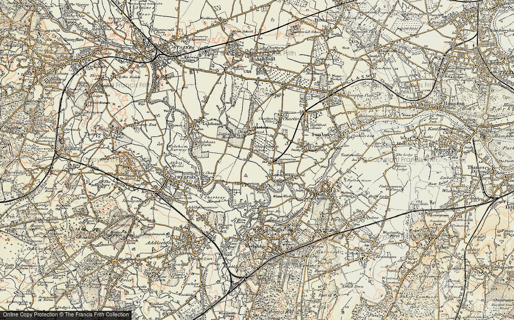 Old Map of Shepperton Green, 1897-1909 in 1897-1909