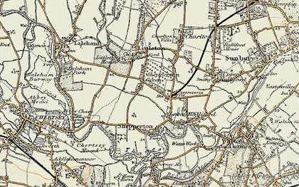Old map of Shepperton Green in 1897-1909