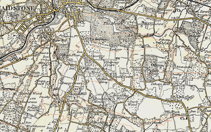 Old map of Boughton Mount in 1897-1898