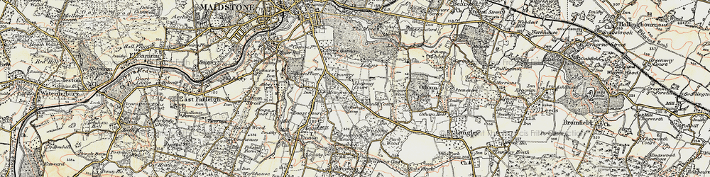 Old map of Boughton Mount in 1897-1898