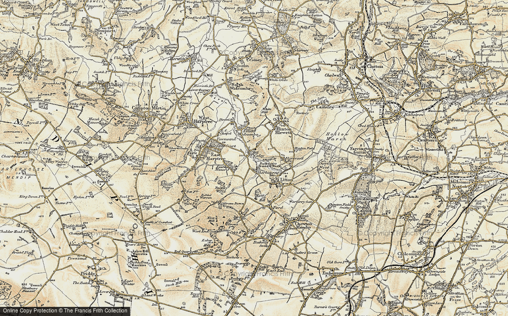 Old Map of Sherborne, 1899 in 1899