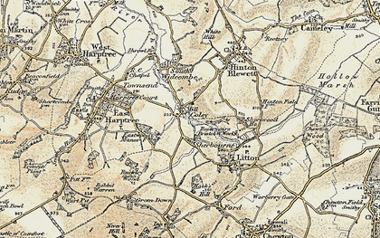 Old map of Sherborne in 1899