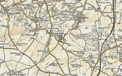 Old map of Sherborne St John in 1897-1900