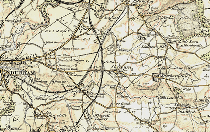 Old map of Sherburn in 1901-1904