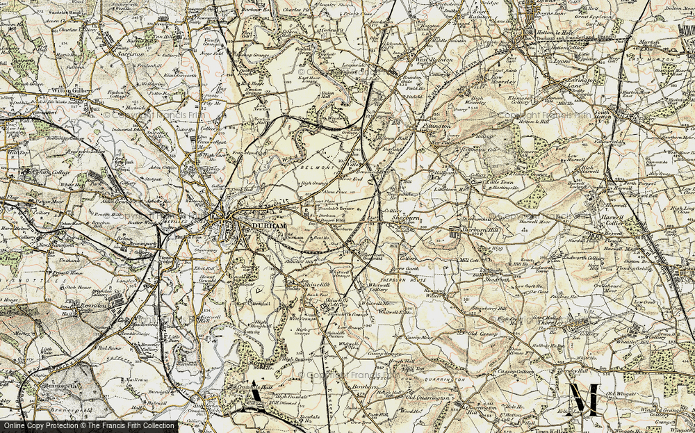 Old Map of Historic Map covering Whitwell Grange in 1901-1904