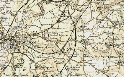 Old map of Sherburn Grange in 1901-1904