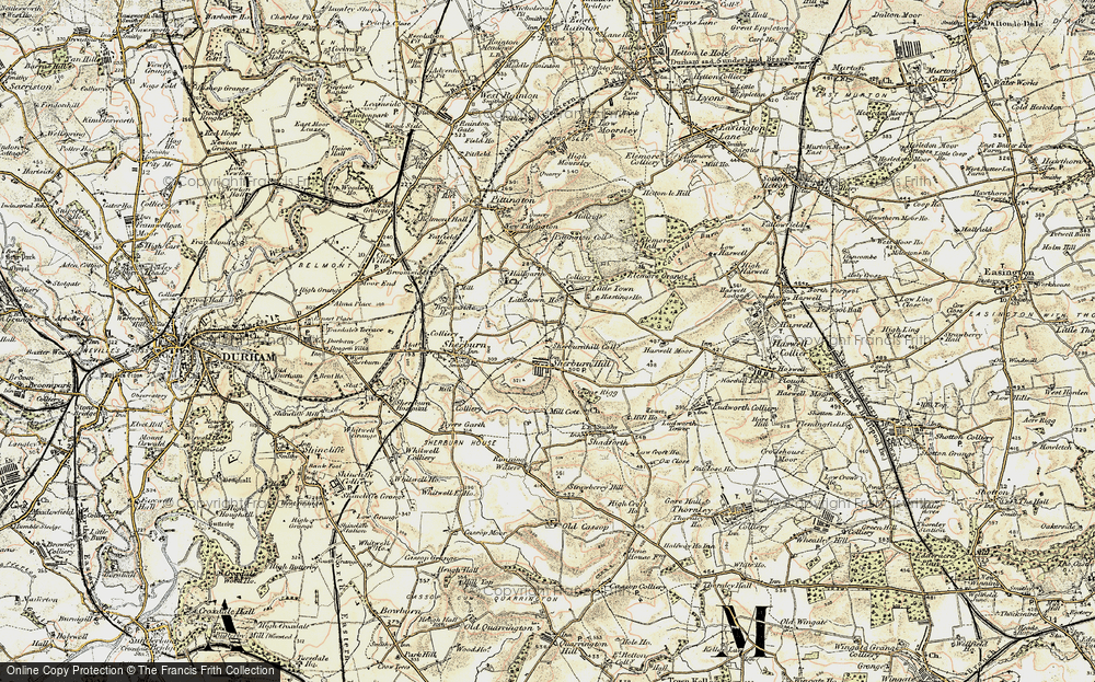 Old Map of Sherburn Hill, 1901-1904 in 1901-1904