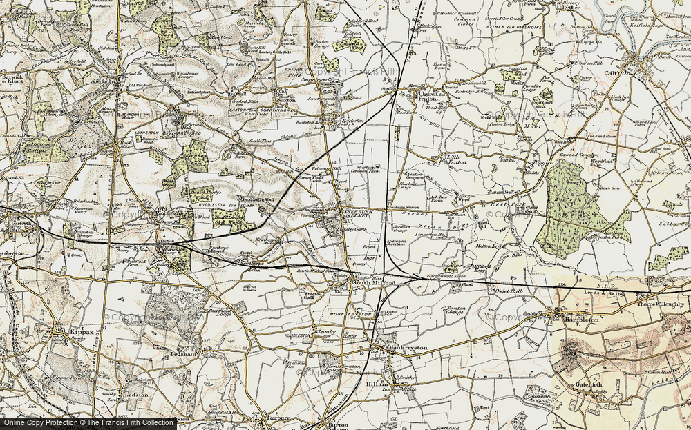 Old Map of Historic Map covering Bond Ings in 1903