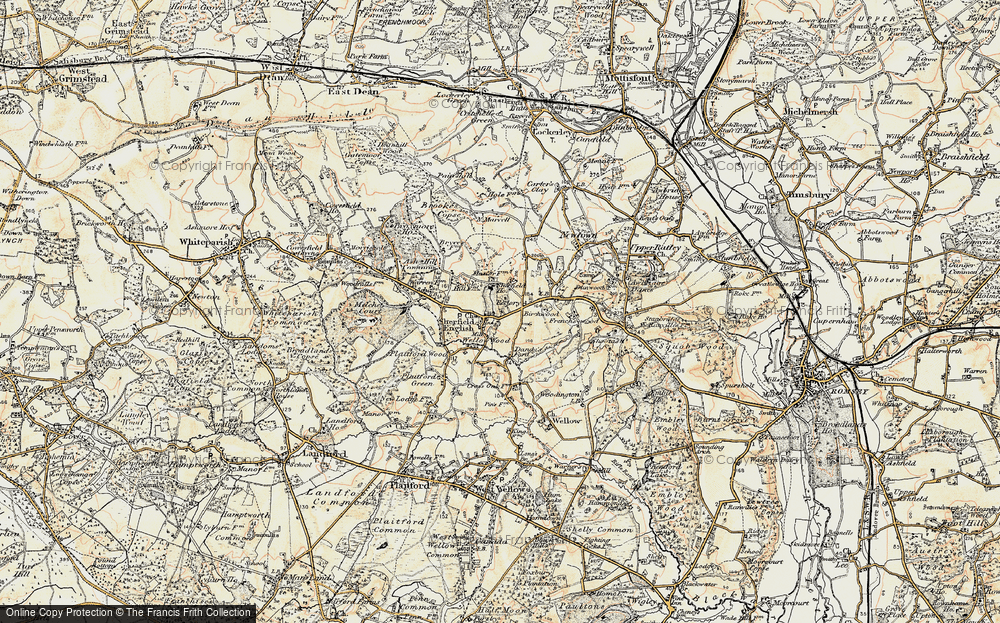 Old Map of Sherfield English, 1897-1909 in 1897-1909