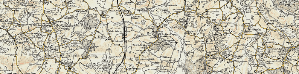Old map of Sherfield on Loddon in 1897-1900