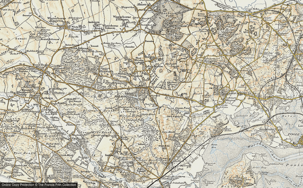Old Map of Sherford, 1899-1909 in 1899-1909