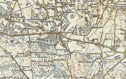 Old map of Sherford in 1899-1909