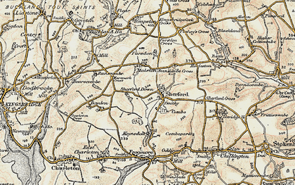Old map of Sherford in 1899