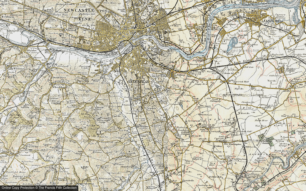 Old Map of Sheriff Hill, 1901-1904 in 1901-1904